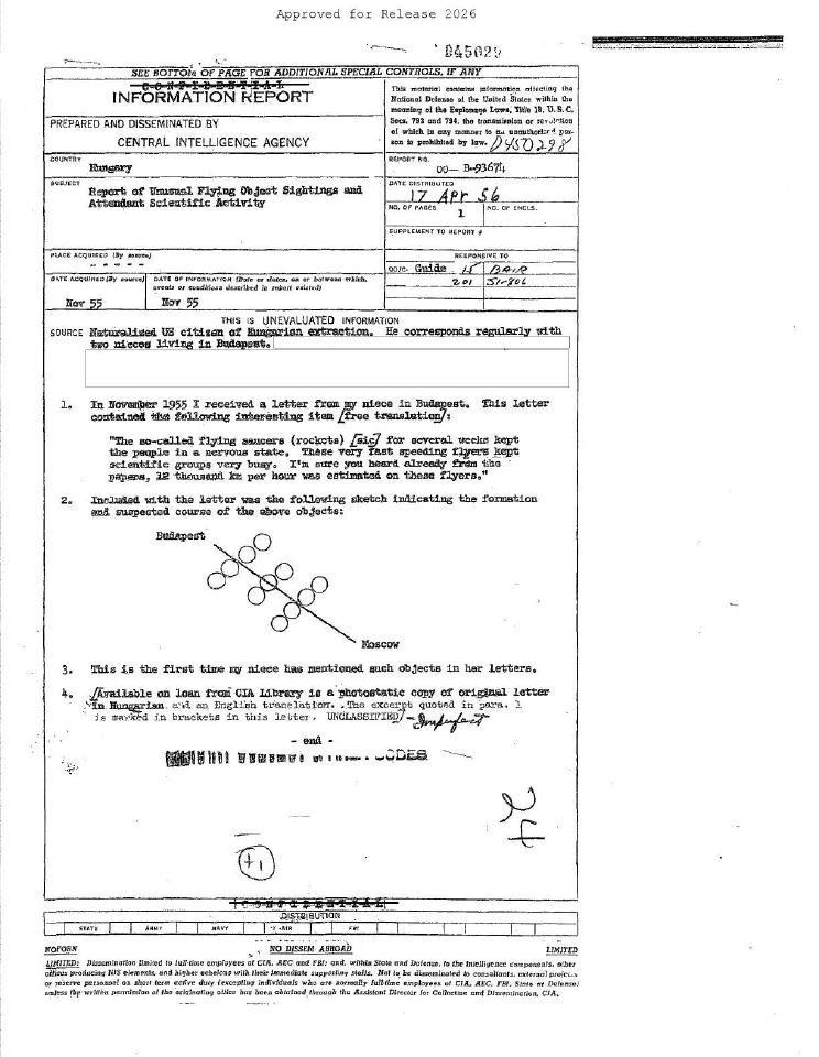 Information report with a diagram of object formation.