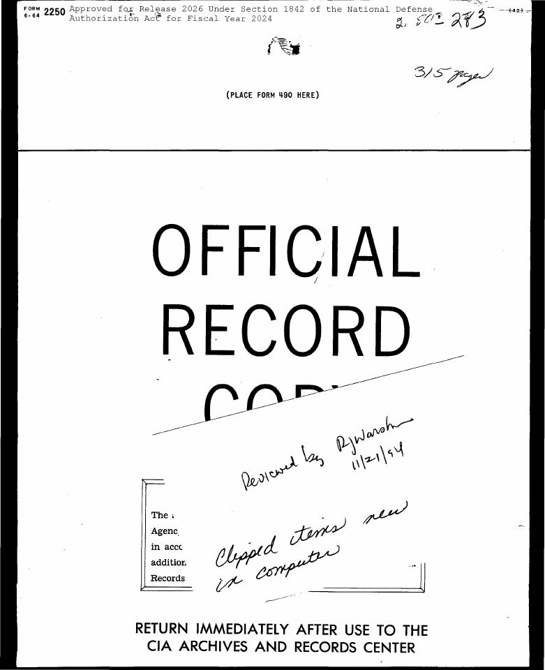 Cover page for an official record.