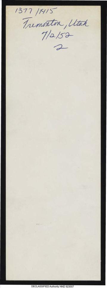 A typed document with handwritten notes and dates about the Tremonton film.