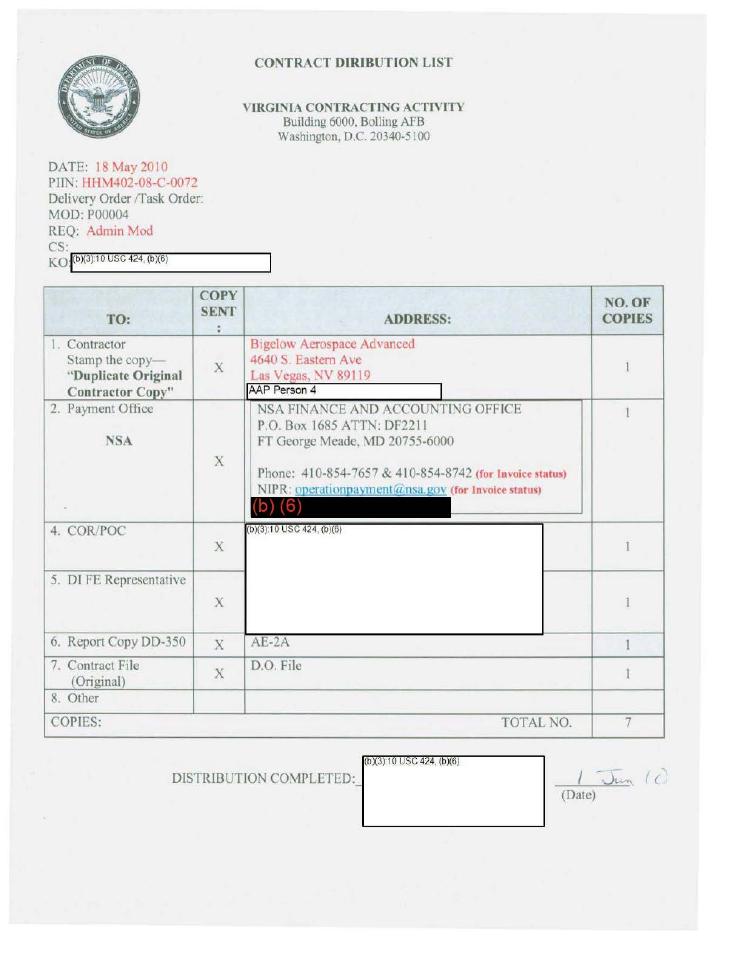 A form documenting a modification to a government contract.