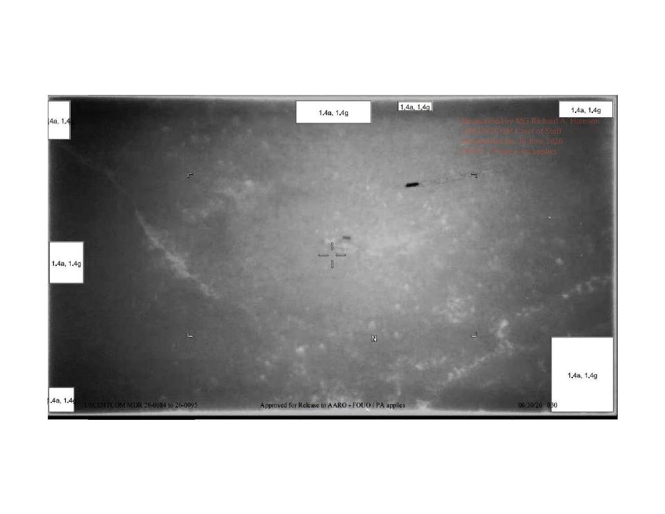 A still image derived from an infrared system aboard a U.S. military platform in 2022.