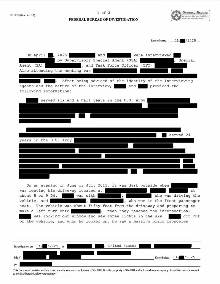 An FBI interview transcript.
