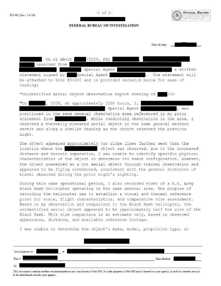 An FBI interview transcript.