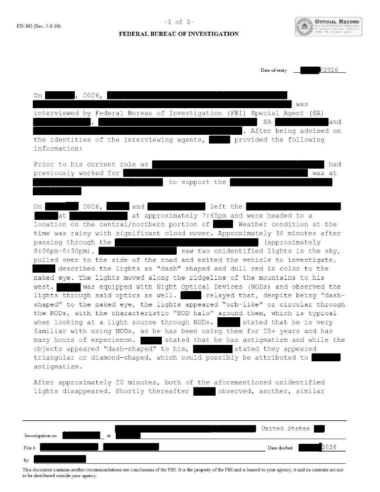 An FBI interview transcript.