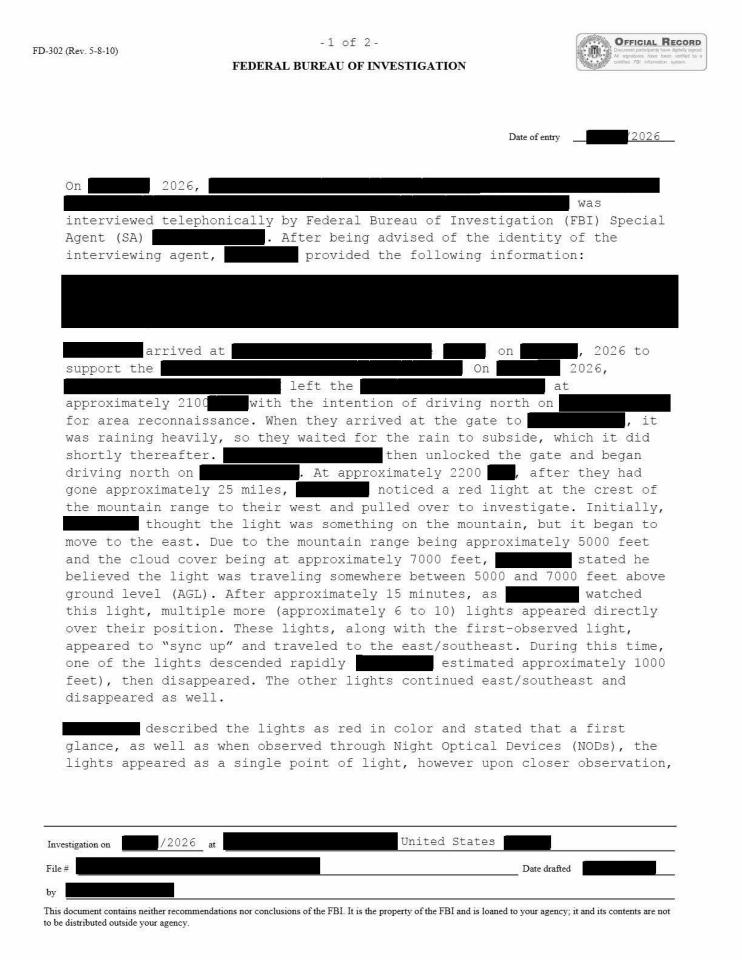 An FBI interview transcript.