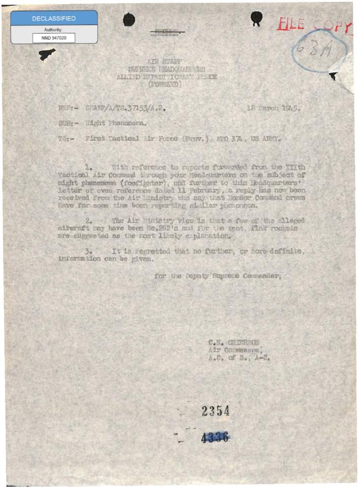 Declassified Air Staff document.