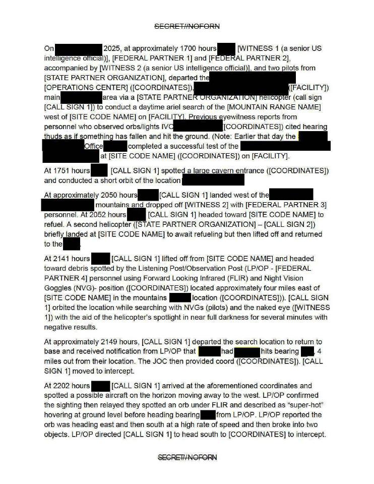 Heavily redacted event log.